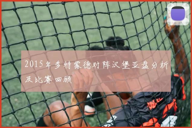 2015年多特蒙德对阵汉堡亚盘分析及比赛回顾